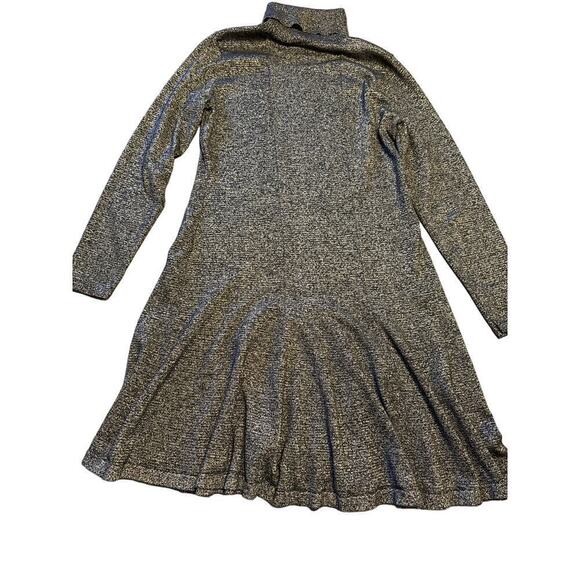 Calvin Klein Dress L Knit Black with Gold Metallic Thread Holiday - Picture 5 of 6